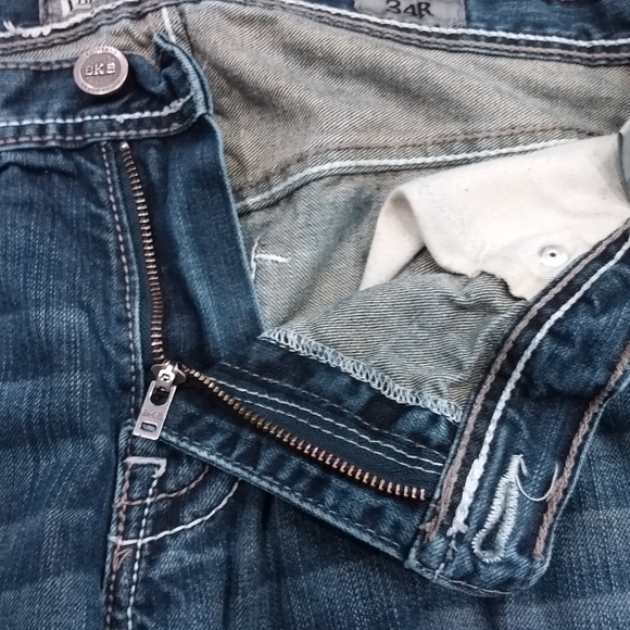 Men's BKE Derick Straight Jeans 34R Waist by approx 30 Leg Pre-owned Blue - Picture 14 of 16